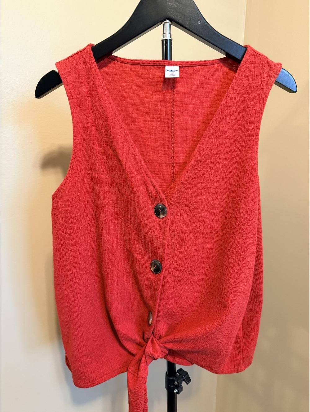 Old Navy Red Button Front Tie Waist Cardigan Women’s Size M
